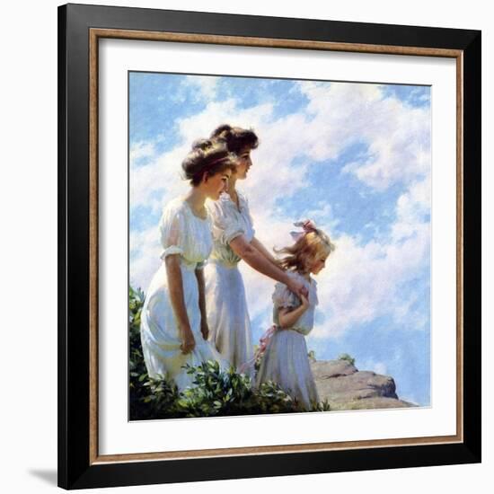 On the Cliff, 1910-Charles Courtney Curran-Framed Giclee Print