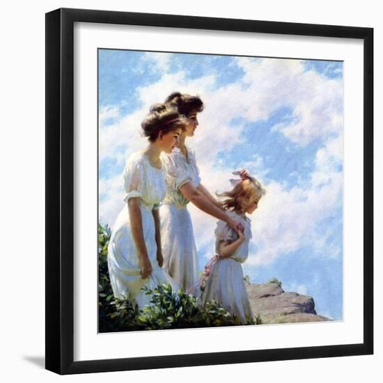 On the Cliff, 1910-Charles Courtney Curran-Framed Giclee Print