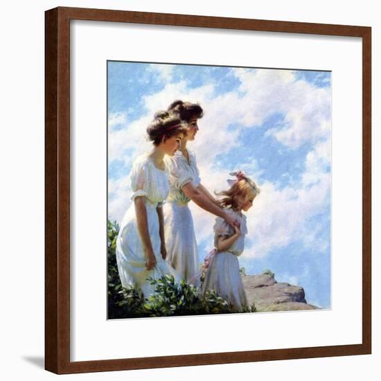 On the Cliff, 1910-Charles Courtney Curran-Framed Giclee Print