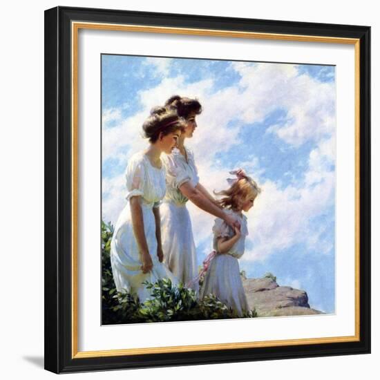 On the Cliff, 1910-Charles Courtney Curran-Framed Giclee Print