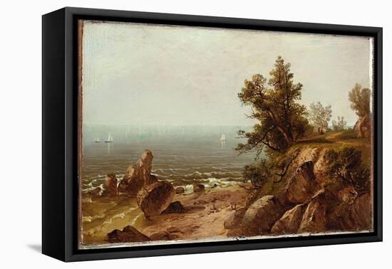 On the Coast, Beverly, Massachusetts (Oil on Canvas)-John Frederick Kensett-Framed Premier Image Canvas