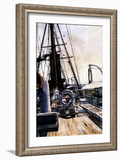 On the Deck, 1883-Childe Hassam-Framed Giclee Print