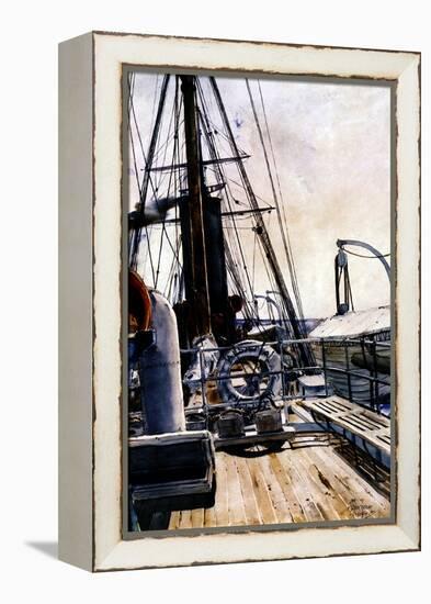 On the Deck, 1883-Childe Hassam-Framed Premier Image Canvas