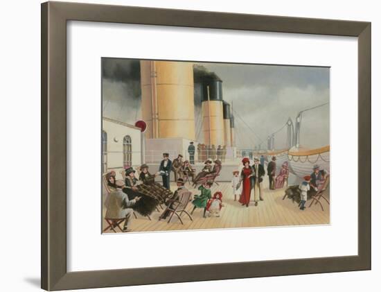 On the Deck of the Titanic-English School-Framed Giclee Print