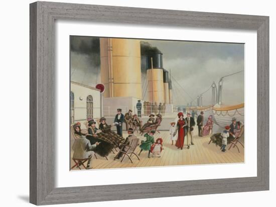 On the Deck of the Titanic-English School-Framed Giclee Print