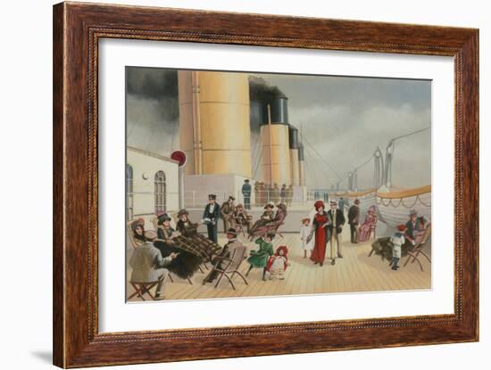 On the Deck of the Titanic-English School-Framed Giclee Print