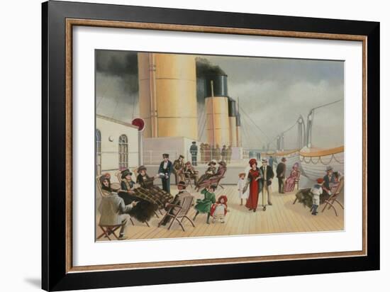 On the Deck of the Titanic-English School-Framed Giclee Print