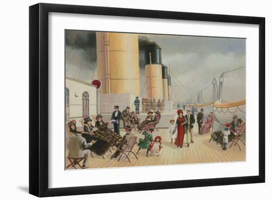 On the Deck of the Titanic-English School-Framed Giclee Print