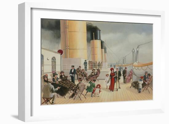 On the Deck of the Titanic-English School-Framed Giclee Print