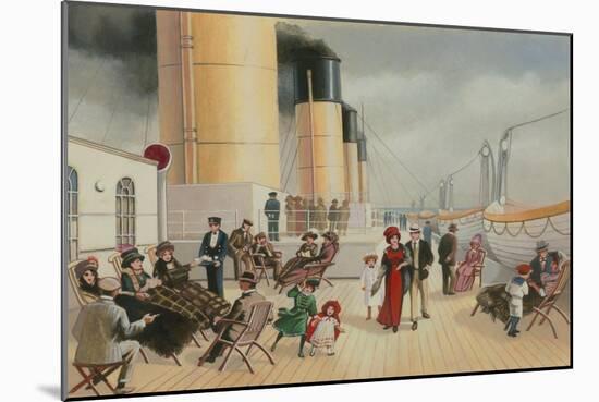 On the Deck of the Titanic-English School-Mounted Giclee Print