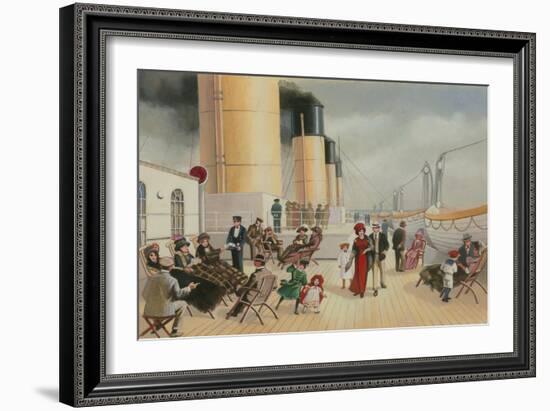 On the Deck of the Titanic-English School-Framed Giclee Print