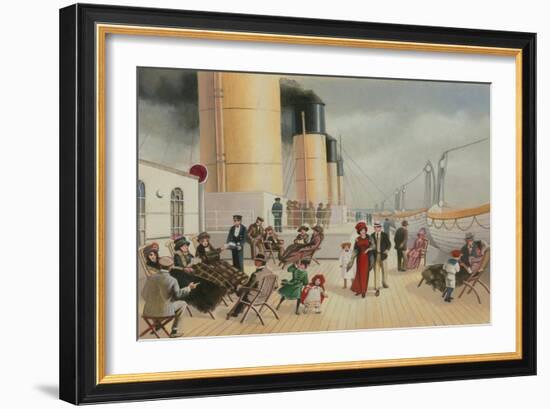 On the Deck of the Titanic-English School-Framed Giclee Print