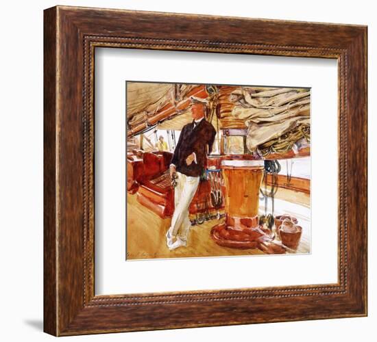 On the Deck of the Yacht Constellation, 1924-John Sargent-Framed Art Print