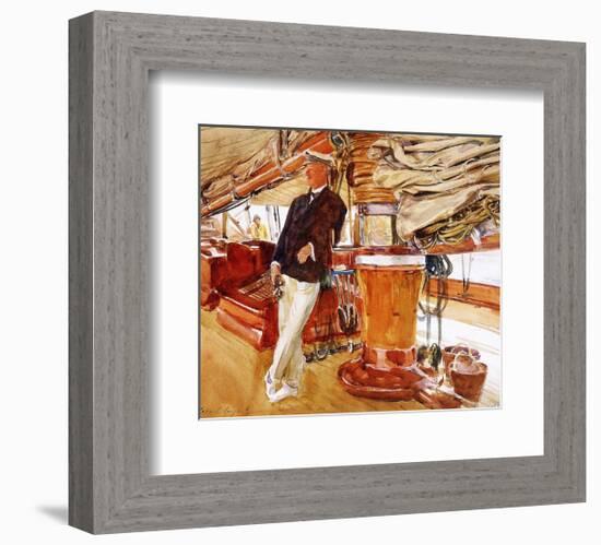 On the Deck of the Yacht Constellation, 1924-John Sargent-Framed Art Print