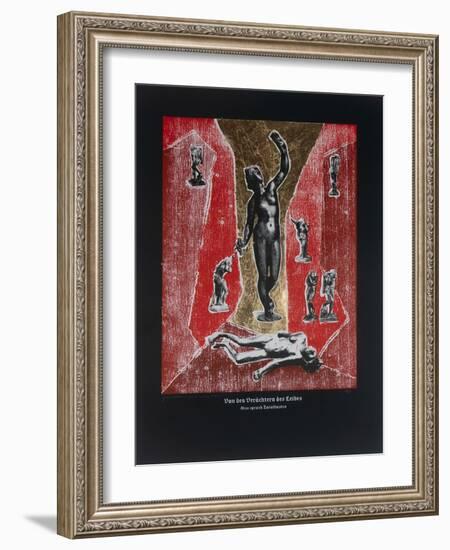 On the Despisers of the Body, Thus Spoke Zarathustra, 2023 (Woodcut and Silkscreen)-Guilherme Pontes-Framed Giclee Print