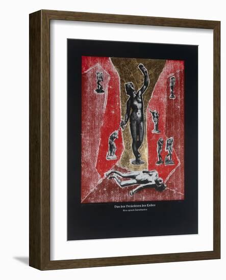 On the Despisers of the Body, Thus Spoke Zarathustra, 2023 (Woodcut and Silkscreen)-Guilherme Pontes-Framed Giclee Print