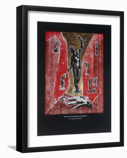 On the Despisers of the Body, Thus Spoke Zarathustra, 2023 (Woodcut and Silkscreen)-Guilherme Pontes-Framed Giclee Print