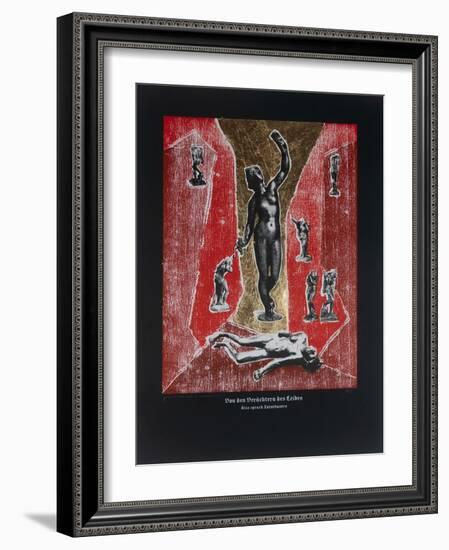 On the Despisers of the Body, Thus Spoke Zarathustra, 2023 (Woodcut and Silkscreen)-Guilherme Pontes-Framed Giclee Print