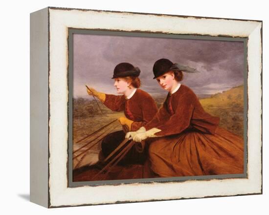 On the Downs - Two Ladies Riding Side-Saddle-James Hayllar-Framed Premier Image Canvas