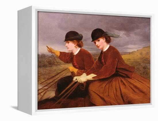 On the Downs - Two Ladies Riding Side-Saddle-James Hayllar-Framed Premier Image Canvas