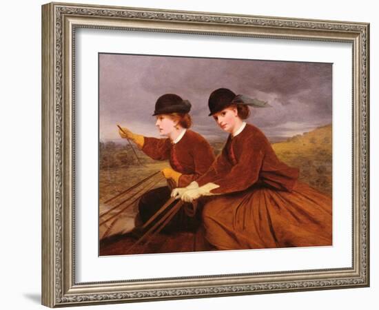 On the Downs - Two Ladies Riding Side-Saddle-James Hayllar-Framed Giclee Print