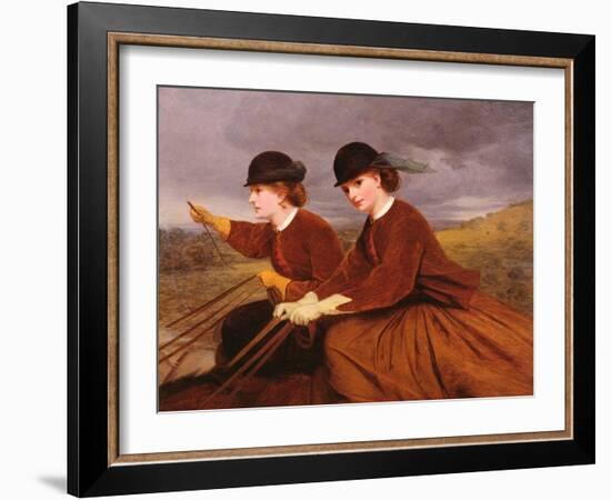 On the Downs - Two Ladies Riding Side-Saddle-James Hayllar-Framed Giclee Print