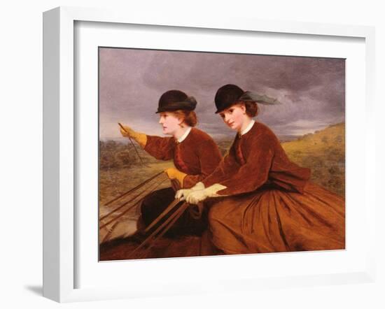 On the Downs - Two Ladies Riding Side-Saddle-James Hayllar-Framed Giclee Print