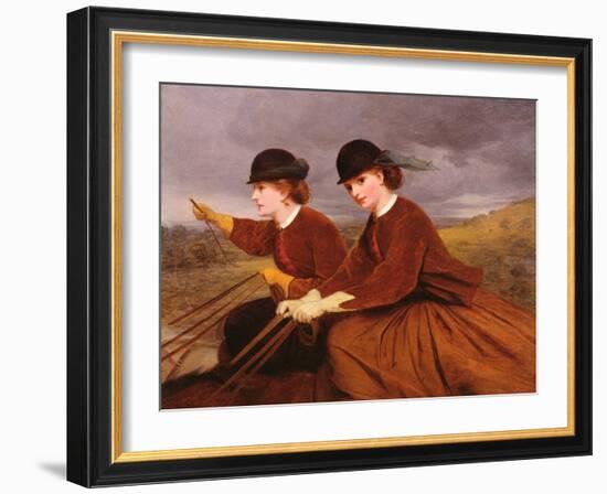 On the Downs - Two Ladies Riding Side-Saddle-James Hayllar-Framed Giclee Print