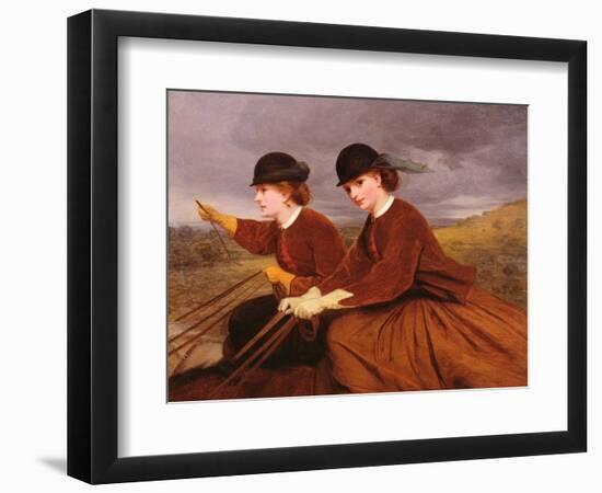 On the Downs - Two Ladies Riding Side-Saddle-James Hayllar-Framed Giclee Print