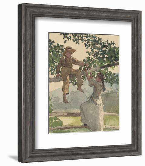 On the Fence, 1878-Winslow Homer-Framed Art Print