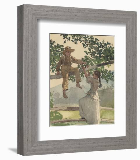 On the Fence, 1878-Winslow Homer-Framed Art Print