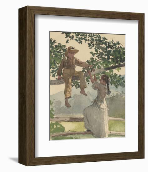 On the Fence, 1878-Winslow Homer-Framed Art Print