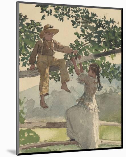 On the Fence, 1878-Winslow Homer-Mounted Art Print