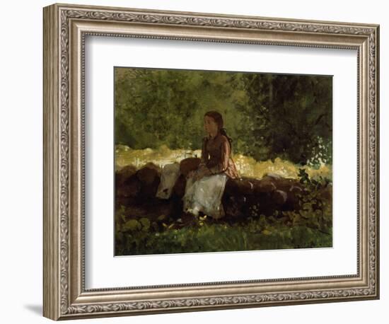 On the Fence-Winslow Homer-Framed Giclee Print