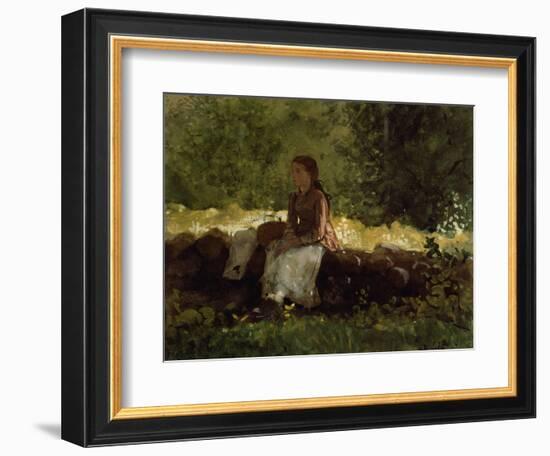 On the Fence-Winslow Homer-Framed Giclee Print