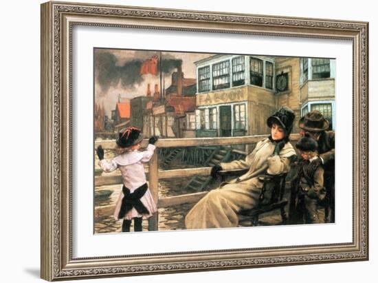 On the Ferry Waiting No.2-James Tissot-Framed Art Print