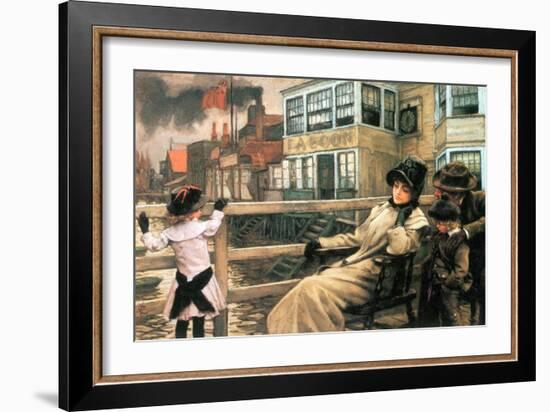 On the Ferry Waiting No.2-James Tissot-Framed Art Print