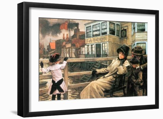 On the Ferry Waiting No.2-James Tissot-Framed Art Print