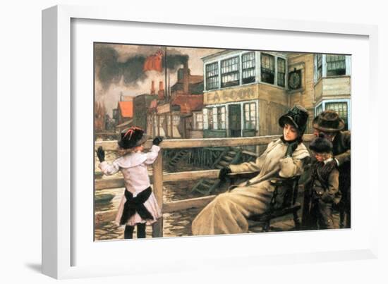 On the Ferry Waiting No.2-James Tissot-Framed Art Print