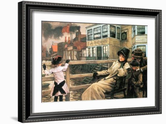 On the Ferry Waiting No.2-James Tissot-Framed Art Print