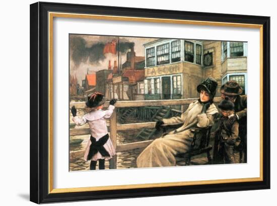 On the Ferry Waiting No.2-James Tissot-Framed Art Print