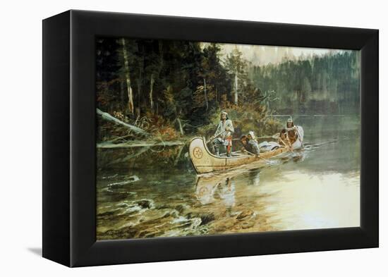 On the Flathead-Charles Marion Russell-Framed Stretched Canvas