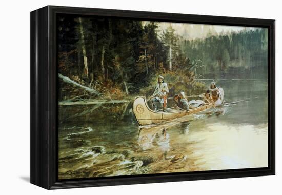 On the Flathead-Charles Marion Russell-Framed Stretched Canvas