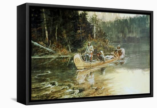 On the Flathead-Charles Marion Russell-Framed Stretched Canvas