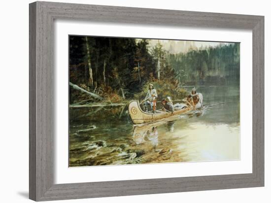 On the Flathead-Charles Marion Russell-Framed Art Print