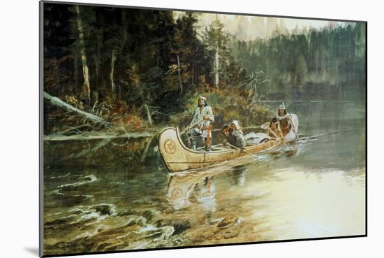 On the Flathead-Charles Marion Russell-Mounted Art Print