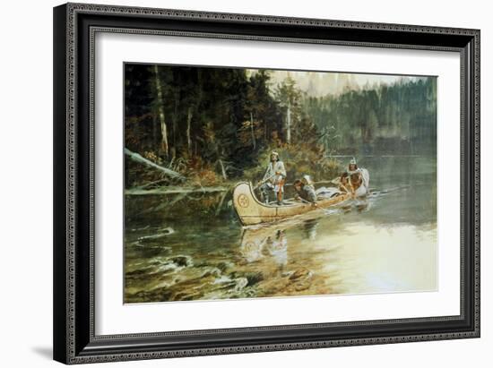 On the Flathead-Charles Marion Russell-Framed Art Print