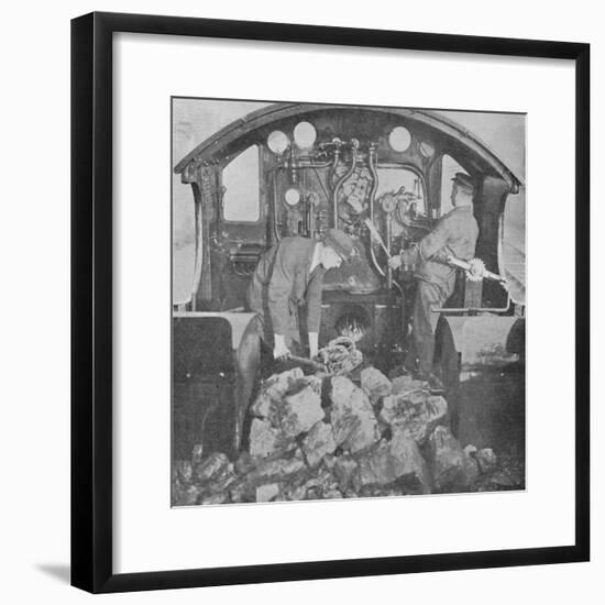 'On the Footplate of a Great Western Express Engine', 1926-Unknown-Framed Photographic Print