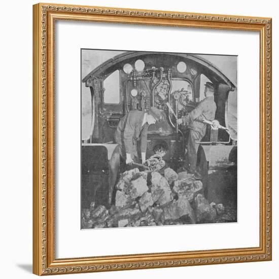 'On the Footplate of a Great Western Express Engine', 1926-Unknown-Framed Photographic Print