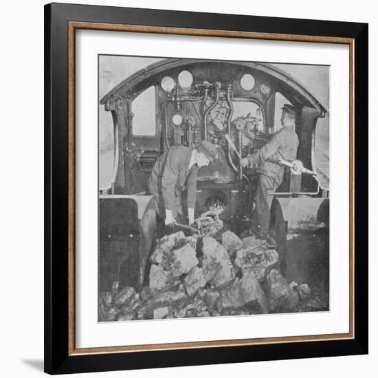 'On the Footplate of a Great Western Express Engine', 1926-Unknown-Framed Photographic Print